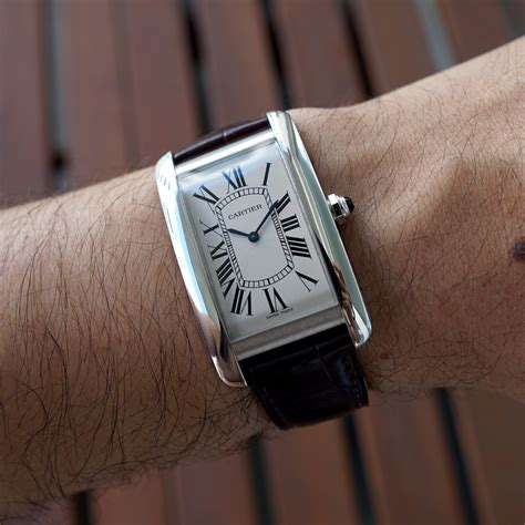 cartier mens american tank watch|cartier tank american watch men.